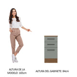 Gabinete de Cocina Agata Marrón y Gris 40x84cm sin Mesón sin Pozuelo y con Tres Cajones - MUEBLES INFERIORES DE COCINA | Bylmo