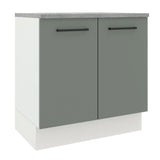 Gabinete de Cocina Agata Blanco y Gris 80x84cm sin Mesón sin Pozuelo - MUEBLES INFERIORES DE COCINA | Bylmo