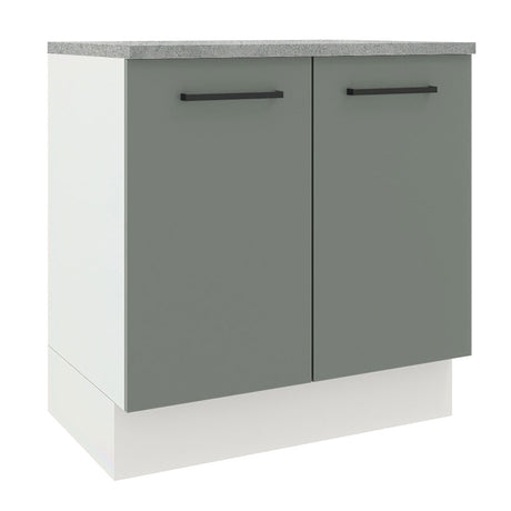 Gabinete de Cocina Agata Blanco y Gris 80x84cm sin Mesón sin Pozuelo - MUEBLES INFERIORES DE COCINA | Bylmo