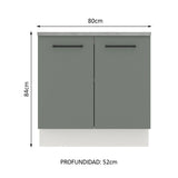 Gabinete de Cocina Agata Blanco y Gris 80x84cm sin Mesón sin Pozuelo - MUEBLES INFERIORES DE COCINA | Bylmo