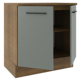 Gabinete de Cocina Agata Marrón y Gris 80x84cm sin Mesón sin Pozuelo - MUEBLES INFERIORES DE COCINA | Bylmo