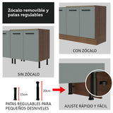 Gabinete de Cocina Agata Marrón y Gris 80x84cm sin Mesón sin Pozuelo - MUEBLES INFERIORES DE COCINA | Bylmo
