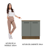 Gabinete de Cocina Agata Marrón y Gris 80x84cm sin Mesón sin Pozuelo - MUEBLES INFERIORES DE COCINA | Bylmo