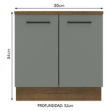 Gabinete de Cocina Agata Marrón y Gris 80x84cm sin Mesón sin Pozuelo - MUEBLES INFERIORES DE COCINA | Bylmo