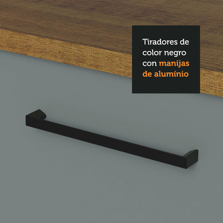 Set X 2 Muebles Inferiores de Cocina Agata Marrón y Gris 200x84cm sin Mesón sin Pozuelo y con Tres Cajones - MUEBLES INFERIORES DE COCINA | Bylmo