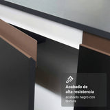 Set X 2 Muebles Inferiores de Cocina Reims Negro y Marrón 130x83cm sin Mesón sin Pozuelo y con Tres Cajones - MUEBLES INFERIORES DE COCINA | Bylmo