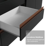Set X 2 Muebles Inferiores de Cocina Reims Negro y Marrón 130x83cm sin Mesón sin Pozuelo y con Tres Cajones - MUEBLES INFERIORES DE COCINA | Bylmo