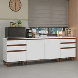 Set X 3 Muebles Inferiores de Cocina Reims Blanco 240x83cm sin Mesón sin Pozuelo y con Seis Cajones - MUEBLES INFERIORES DE COCINA | Bylmo