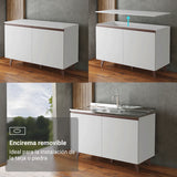 Set X 3 Muebles Inferiores de Cocina Reims Blanco 240x83cm sin Mesón sin Pozuelo y con Seis Cajones - MUEBLES INFERIORES DE COCINA | Bylmo