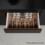Set X 3 Muebles Inferiores de Cocina Reims Negro y Marrón 240x83cm sin Mesón sin Pozuelo y con Seis Cajones - MUEBLES INFERIORES DE COCINA | Bylmo