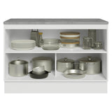 Gabinete de Cocina Vik Blanco y Gris 120x84cm con Mesón de Madera Aglomerada MDP sin Pozuelo