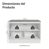 Gabinete de Cocina Vik Blanco y Gris 120x84cm con Mesón de Madera Aglomerada MDP sin Pozuelo