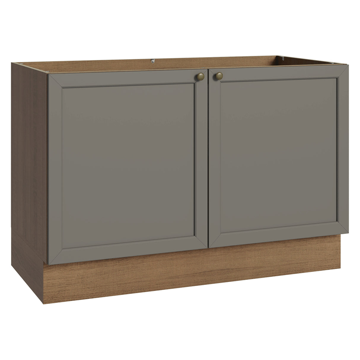 Gabinete de Cocina Vik Marrón y Gris 120x81cm sin Mesón sin Pozuelo - MUEBLES INFERIORES DE COCINA | Bylmo