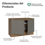 Gabinete de Cocina Vik Marrón y Gris 120x84cm con Mesón de Madera Aglomerada MDP sin Pozuelo