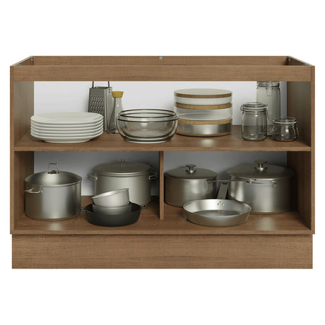 Gabinete de Cocina Vik Marrón y Verde 120x81cm sin Mesón sin Pozuelo - MUEBLES INFERIORES DE COCINA | Bylmo