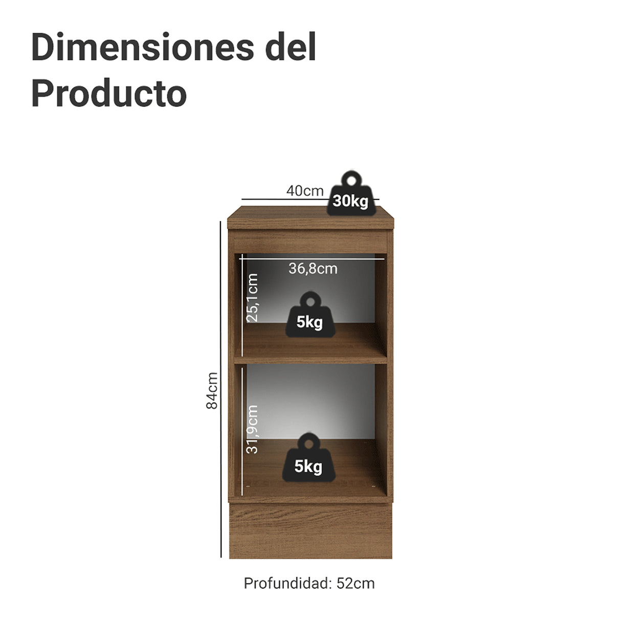 Gabinete de Cocina Vik Marrón y Gris 40x84cm sin Mesón sin Pozuelo - MUEBLES INFERIORES DE COCINA | Bylmo