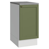 Gabinete de Cocina Vik Blanco y Verde 40x84cm sin Mesón sin Pozuelo - MUEBLES INFERIORES DE COCINA | Bylmo