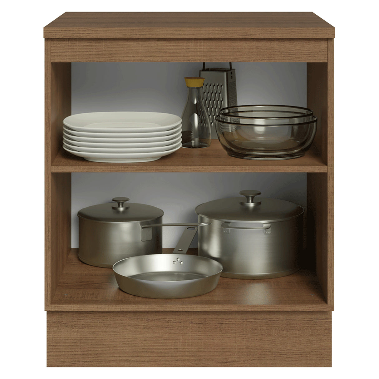 Gabinete de Cocina Vik Marrón y Gris 70x84cm sin Mesón sin Pozuelo - MUEBLES INFERIORES DE COCINA | Bylmo