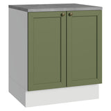 Gabinete de Cocina Vik Blanco y Verde 70x84cm sin Mesón sin Pozuelo - MUEBLES INFERIORES DE COCINA | Bylmo