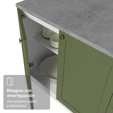 Gabinete de Cocina Vik Blanco y Verde 70x84cm sin Mesón sin Pozuelo - MUEBLES INFERIORES DE COCINA | Bylmo