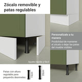 Gabinete de Cocina Vik Blanco y Verde 70x84cm sin Mesón sin Pozuelo - MUEBLES INFERIORES DE COCINA | Bylmo