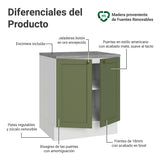 Gabinete de Cocina Vik Blanco y Verde 70x84cm sin Mesón sin Pozuelo - MUEBLES INFERIORES DE COCINA | Bylmo
