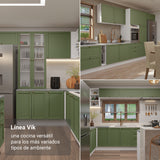 Gabinete de Cocina Vik Blanco y Verde 70x84cm sin Mesón sin Pozuelo - MUEBLES INFERIORES DE COCINA | Bylmo
