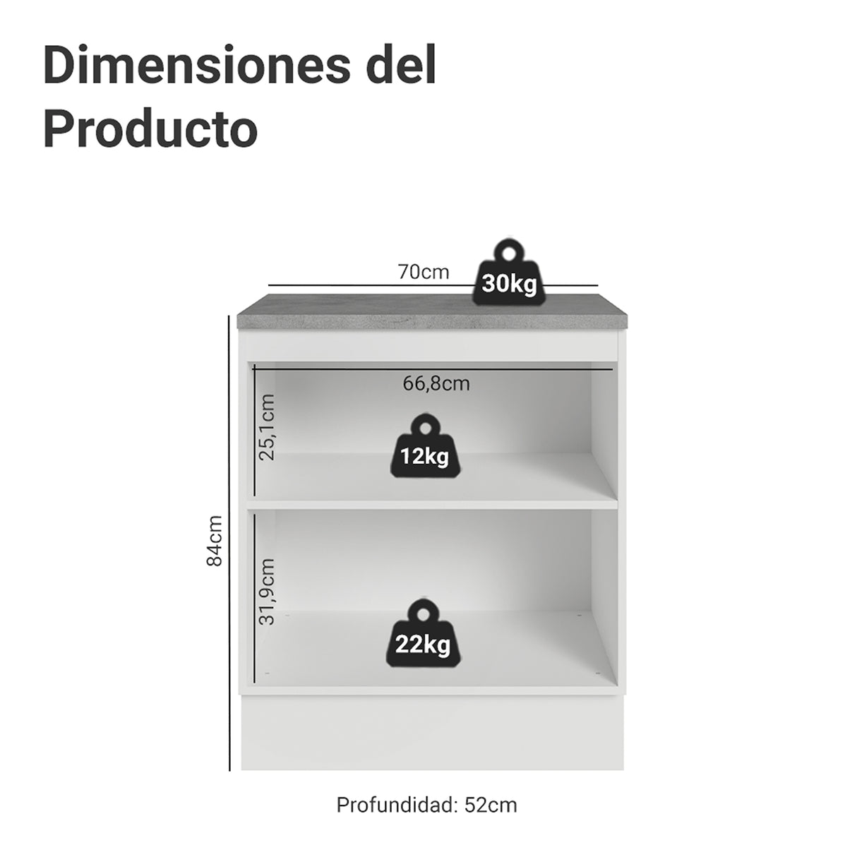 Gabinete de Cocina Vik Blanco y Verde 70x84cm sin Mesón sin Pozuelo - MUEBLES INFERIORES DE COCINA | Bylmo