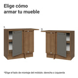 Gabinete de Cocina Vik Marrón y Gris 94x84cm sin Mesón sin Pozuelo - MUEBLES INFERIORES DE COCINA | Bylmo