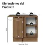 Gabinete de Cocina Vik Marrón y Gris 94x84cm sin Mesón sin Pozuelo - MUEBLES INFERIORES DE COCINA | Bylmo
