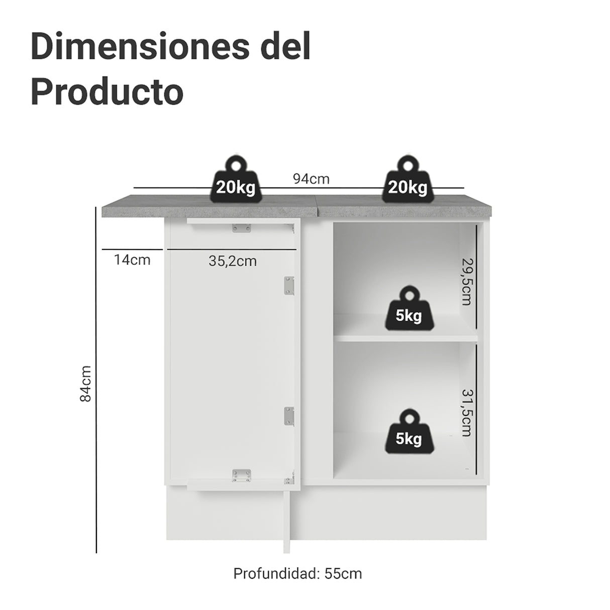 Gabinete de Cocina Vik Blanco y Verde 94x84cm sin Mesón sin Pozuelo - MUEBLES INFERIORES DE COCINA | Bylmo