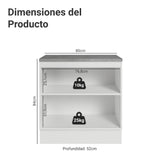 Gabinete de Cocina Vik Blanco y Gris 80x84cm sin Mesón sin Pozuelo - MUEBLES INFERIORES DE COCINA | Bylmo
