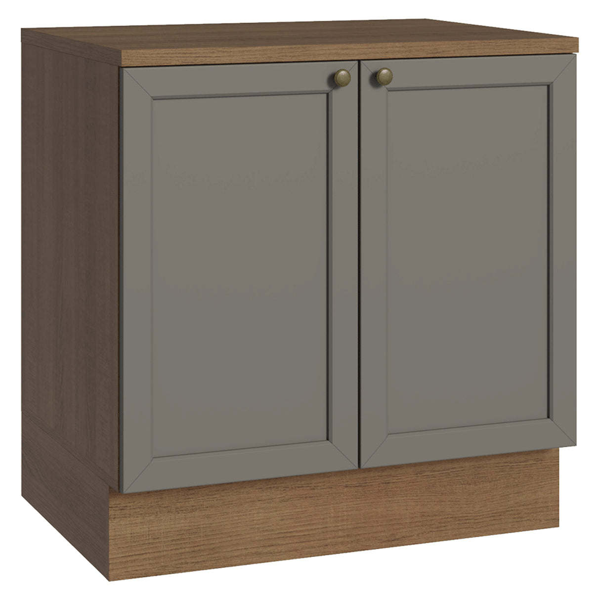 Gabinete de Cocina Vik Marrón y Gris 80x84cm sin Mesón sin Pozuelo - MUEBLES INFERIORES DE COCINA | Bylmo