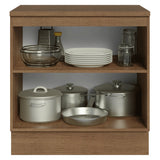 Gabinete de Cocina Vik Marrón y Gris 80x84cm sin Mesón sin Pozuelo - MUEBLES INFERIORES DE COCINA | Bylmo