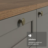 Gabinete de Cocina Vik Marrón y Gris 80x84cm sin Mesón sin Pozuelo - MUEBLES INFERIORES DE COCINA | Bylmo