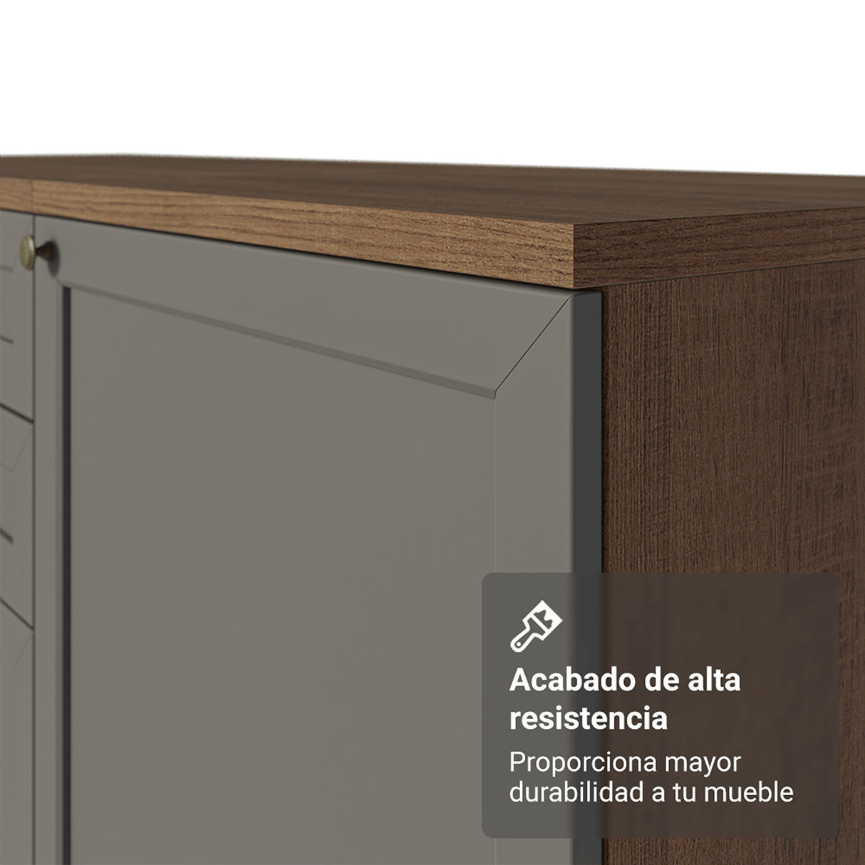 Gabinete de Cocina Vik Marrón y Gris 80x84cm sin Mesón sin Pozuelo - MUEBLES INFERIORES DE COCINA | Bylmo