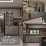 Gabinete de Cocina Vik Marrón y Gris 80x84cm sin Mesón sin Pozuelo - MUEBLES INFERIORES DE COCINA | Bylmo