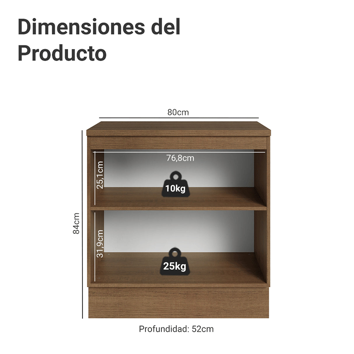 Gabinete de Cocina Vik Marrón y Gris 80x84cm sin Mesón sin Pozuelo - MUEBLES INFERIORES DE COCINA | Bylmo