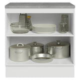 Gabinete de Cocina Vik Blanco y Verde 80x84cm sin Mesón sin Pozuelo