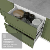 Gabinete de Cocina Vik Blanco y Verde 80x84cm sin Mesón sin Pozuelo y con Dos Cajones - MUEBLES INFERIORES DE COCINA | Bylmo