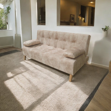 Sofacama Leroy Camel 180x85cm Reclinable de Tres Puestos con Apoya Brazos - SOFAS Y POLTRONAS | Bylmo