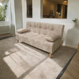 Sofacama Leroy Camel 180x85cm Reclinable De Tres Puestos Con Apoya Brazos