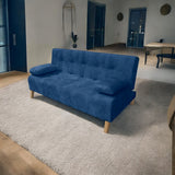 Sofacama Leroy Azul 180x85cm Reclinable De Tres Puestos Con Apoya Brazos