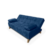 Sofacama Leroy Azul 180x85cm Reclinable De Tres Puestos Con Apoya Brazos
