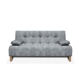 Sofacama Leroy Gris 180x85cm Reclinable De Tres Puestos Con Apoya Brazos