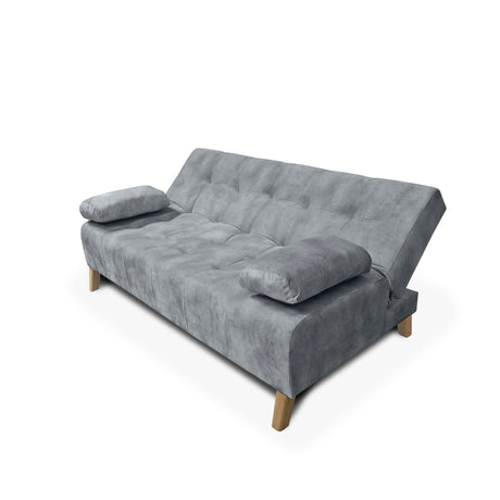 Sofacama Leroy Gris 180x85cm Reclinable de Tres Puestos con Apoya Brazos - SOFAS Y POLTRONAS | Bylmo