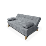 Sofacama Leroy Gris 180x85cm Reclinable De Tres Puestos Con Apoya Brazos