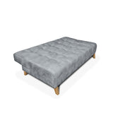 Sofacama Leroy Gris 180x85cm Reclinable De Tres Puestos Con Apoya Brazos