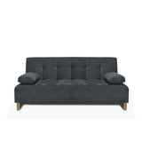 Sofacama Glaser Gris Oscuro 180x85cm Reclinable De Tres Puestos Con Apoya Brazos