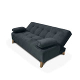 Sofacama Glaser Gris Oscuro 180x85cm Reclinable De Tres Puestos Con Apoya Brazos